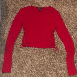 Red crop top